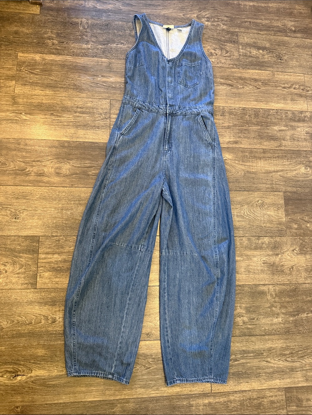 Universal Thread Denim Wide-Leg Sleeveless Jumpsuit - Blue